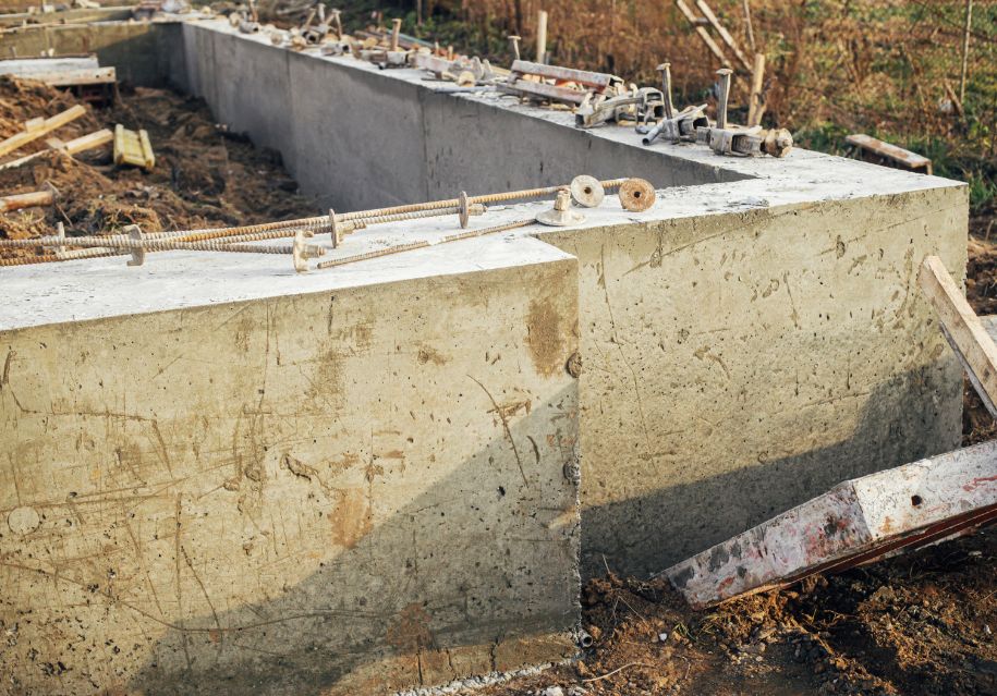 Construction of a concrete foundation