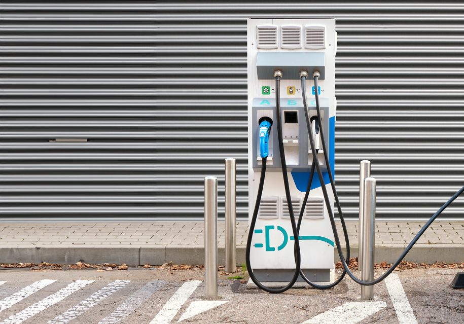 A commercial EV charger